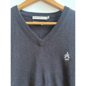 PETER MILLAR Aronimink Golf Club Sweater Vest Cashmere Size Medium Black Top 100